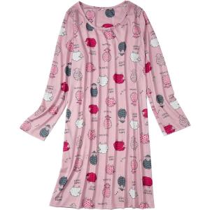 imageAmerican Trends Womens Long Sleeve Nightgowns Sleep Shirts Night Shirts Night Gown House Dresses Ladies Night DressPink Sheep