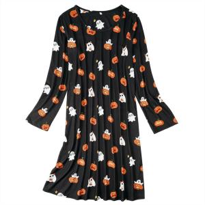 imageAmerican Trends Womens Long Sleeve Nightgowns Sleep Shirts Night Shirts Night Gown House Dresses Ladies Night DressPumpkin 01