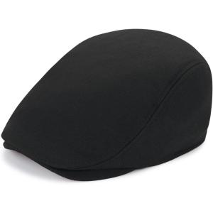 imageNewsboy Flat Cap Hats for Men  Vintage Ivy Cabbie Driving Fitted CapBlack