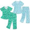 imageAmerican Trends 2 Pack Cotton Pajamas for Women Set Two Piece Short Sleeve Sleepwear Tops with Capri Pants Summer Pj SetSet3