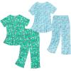 imageAmerican Trends 2 Pack Cotton Pajamas for Women Set Two Piece Short Sleeve Sleepwear Tops with Capri Pants Summer Pj SetSet3