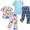 imageAmerican Trends 2 Pack Cotton Pajamas for Women Set Two Piece Short Sleeve Sleepwear Tops with Capri Pants Summer Pj SetSet4