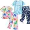 imageAmerican Trends 2 Pack Cotton Pajamas for Women Set Two Piece Short Sleeve Sleepwear Tops with Capri Pants Summer Pj SetSet4