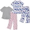 imageAmerican Trends 2 Pack Cotton Pajamas for Women Set Two Piece Short Sleeve Sleepwear Tops with Capri Pants Summer Pj SetSet5