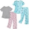 imageAmerican Trends 2 Pack Cotton Pajamas for Women Set Two Piece Short Sleeve Sleepwear Tops with Capri Pants Summer Pj SetSet7