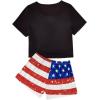imageAmerican Trends Pajamas Set for Women 2 Piece Button Down Short Sleeve Pj Set Cute Pajamas Floral Sleepwear loungewear setAmerican Flag