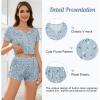 imageAmerican Trends Pajamas Set for Women 2 Piece Button Down Short Sleeve Pj Set Cute Pajamas Floral Sleepwear loungewear setAmerican Flag