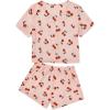 imageAmerican Trends Pajamas Set for Women 2 Piece Button Down Short Sleeve Pj Set Cute Pajamas Floral Sleepwear loungewear setCherry Print