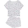 imageAmerican Trends Pajamas Set for Women 2 Piece Button Down Short Sleeve Pj Set Cute Pajamas Floral Sleepwear loungewear setPink Floral