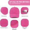 imageAmerican Trends Smile Face Baseball Cap for Women Men Ponytail Trucker Dad Hat Adjustable Golf Tennis HatRose Red