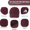 imageAmerican Trends Smile Face Baseball Cap for Women Men Ponytail Trucker Dad Hat Adjustable Golf Tennis HatWine Red