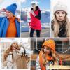 imageAmerican Trends Winter Hats for Women 4 Pack Beanie Hats Caps Knit Chunky Slouchy Beanie HatsA Pin K