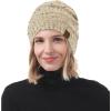 imageAmerican Trends Winter Hats for Women 4 Pack Beanie Hats Caps Knit Chunky Slouchy Beanie HatsBeige Mix