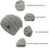 imageAmerican Trends Winter Hats for Women 4 Pack Beanie Hats Caps Knit Chunky Slouchy Beanie HatsBlackdeep Greylight Greyblack Dot