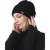 imageAmerican Trends Winter Hats for Women 4 Pack Beanie Hats Caps Knit Chunky Slouchy Beanie HatsBlackdeep Greylight Greyblack Dot