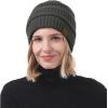 imageAmerican Trends Winter Hats for Women 4 Pack Beanie Hats Caps Knit Chunky Slouchy Beanie HatsDark Grey