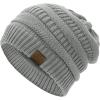 imageAmerican Trends Winter Hats for Women 4 Pack Beanie Hats Caps Knit Chunky Slouchy Beanie HatsLight Gray