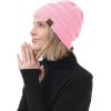 imageAmerican Trends Winter Hats for Women 4 Pack Beanie Hats Caps Knit Chunky Slouchy Beanie HatsPink