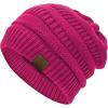 imageAmerican Trends Winter Hats for Women 4 Pack Beanie Hats Caps Knit Chunky Slouchy Beanie HatsRose Red