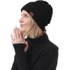 imageAmerican Trends Winter Hats for Women 4 Pack Beanie Hats Caps Knit Chunky Slouchy Beanie HatsZ Black