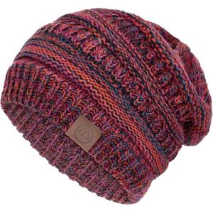 imageAmerican Trends Winter Hats for Women 4 Pack Beanie Hats Caps Knit Chunky Slouchy Beanie HatsA Purple Colorful