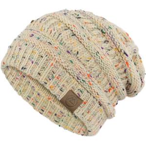imageAmerican Trends Winter Hats for Women 4 Pack Beanie Hats Caps Knit Chunky Slouchy Beanie HatsBeige Mix