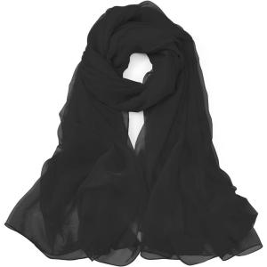 imageAmerican Trends Womens Silk Feeling Scarf Head Scarves Long Satin Scarf Wrap Neck Scarf Lightweight Bandana for WomenBlack