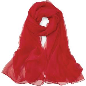 imageAmerican Trends Womens Silk Feeling Scarf Head Scarves Long Satin Scarf Wrap Neck Scarf Lightweight Bandana for WomenRed
