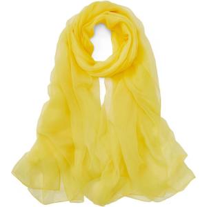 imageAmerican Trends Womens Silk Feeling Scarf Head Scarves Long Satin Scarf Wrap Neck Scarf Lightweight Bandana for WomenYellow