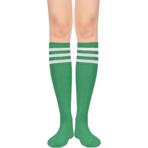 imageAmerican Trends Womens Softball Socks Knee High Socks for Cosplay Party Stockings Leggings02 1 Pack Green White
