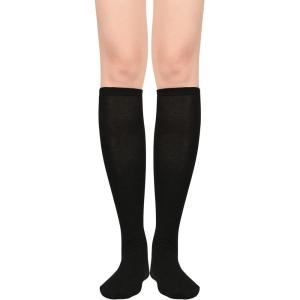imageAmerican Trends Womens Softball Socks Knee High Socks for Cosplay Party Stockings Leggings03 1 Pack Black Solid