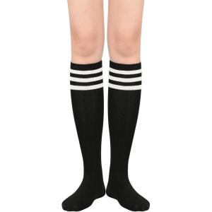 imageAmerican Trends Womens Softball Socks Knee High Socks for Cosplay Party Stockings Leggings05 1 Pack Black White