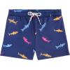 imageAmerican Trends Boys Swim Trunks with Compression Liner Swim Shorts Quick Dry Swimsuit Swimwear Bathing Suit Kids Youth ShortBlue Shark