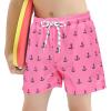 imageAmerican Trends Boys Swim Trunks with Compression Liner Swim Shorts Quick Dry Swimsuit Swimwear Bathing Suit Kids Youth ShortPink Anchor