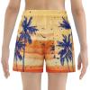 imageAmerican Trends Boys Swim Trunks with Compression Liner Swim Shorts Quick Dry Swimsuit Swimwear Bathing Suit Kids Youth ShortSunsetcoconut Palms