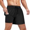 imageAmerican Trends Mens Swim Trunks with Compression Liner Quick Dry Swimsuits Mens Bathing Suit SwimwearA Black