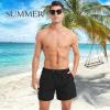 imageAmerican Trends Mens Swim Trunks with Compression Liner Quick Dry Swimsuits Mens Bathing Suit SwimwearA Black