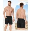 imageAmerican Trends Mens Swim Trunks with Compression Liner Quick Dry Swimsuits Mens Bathing Suit SwimwearAll Black