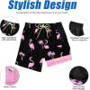 imageAmerican Trends Mens Swim Trunks with Compression Liner Quick Dry Swimsuits Mens Bathing Suit SwimwearBlack Pink Coconut Flamingo