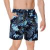 imageAmerican Trends Mens Swim Trunks with Compression Liner Quick Dry Swimsuits Mens Bathing Suit SwimwearBlue Palm Leaf