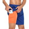 imageAmerican Trends Mens Swim Trunks with Compression Liner Quick Dry Swimsuits Mens Bathing Suit SwimwearKlein Blue