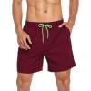 imageAmerican Trends Mens Swim Trunks with Compression Liner Quick Dry Swimsuits Mens Bathing Suit SwimwearRed Wine
