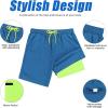 imageAmerican Trends Mens Swim Trunks with Compression Liner Quick Dry Swimsuits Mens Bathing Suit SwimwearSky Blue
