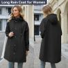 imageAmerican Trends Packable Waterproof Rain Jacket Women with Hood Raincoat Windbreaker Long Hooded Trench Coats S2XL AvailableBlack