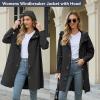 imageAmerican Trends Packable Waterproof Rain Jacket Women with Hood Raincoat Windbreaker Long Hooded Trench Coats S2XL AvailableBlack