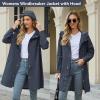 imageAmerican Trends Packable Waterproof Rain Jacket Women with Hood Raincoat Windbreaker Long Hooded Trench Coats S2XL AvailableNavy Blue