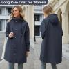 imageAmerican Trends Packable Waterproof Rain Jacket Women with Hood Raincoat Windbreaker Long Hooded Trench Coats S2XL AvailableNavy Blue