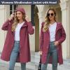 imageAmerican Trends Packable Waterproof Rain Jacket Women with Hood Raincoat Windbreaker Long Hooded Trench Coats S2XL AvailableWine Red