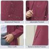 imageAmerican Trends Packable Waterproof Rain Jacket Women with Hood Raincoat Windbreaker Long Hooded Trench Coats S2XL AvailableWine Red