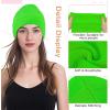 imageAmerican Trends Winter Hats for Men Women Cuffed Beanies Hat Soft Plain Knit Hats Skull CapsFluorescent Green